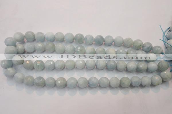 CAQ225 15 inches 12mm faceted round aquamarine beads wholesale