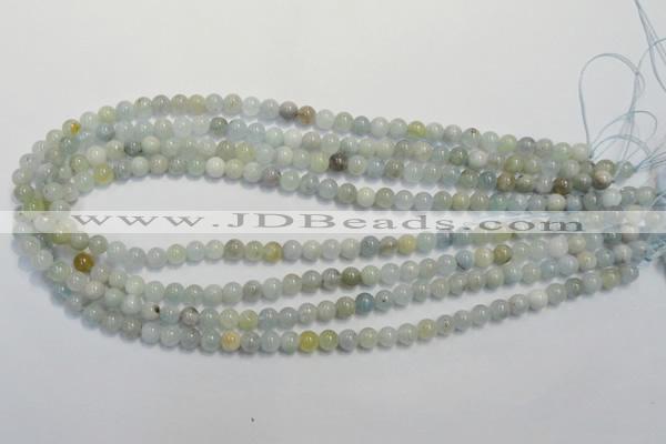 CAQ251 15.5 inches 6mm round aquamarine beads wholesale