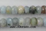 CAQ353 15.5 inches 8*12mm faceted rondelle natural aquamarine beads