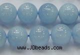 CAQ50 15.5 inches 14mm round natural aquamarine gemstone beads