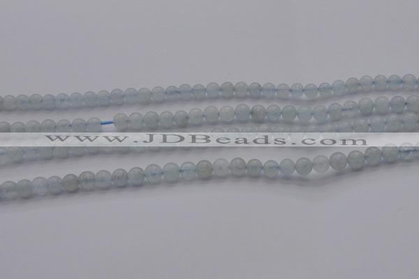 CAQ500 15.5 inches 4mm round natural aquamarine beads