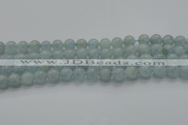 CAQ502 15.5 inches 8mm round natural aquamarine beads