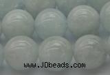 CAQ504 15.5 inches 12mm round natural aquamarine beads