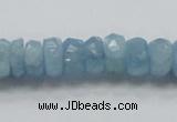 CAQ51 15.5 inches 6*12mm faceted rondelle natural aquamarine beads