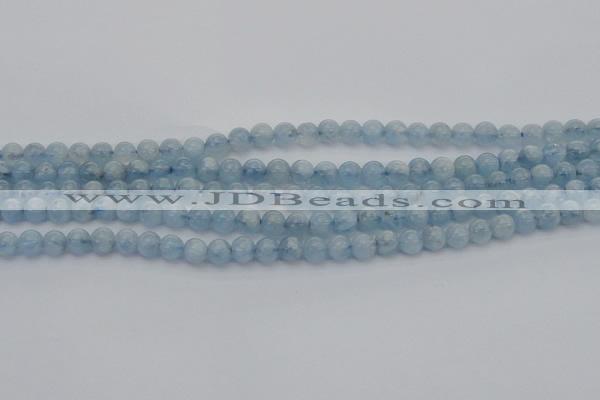 CAQ518 15.5 inches 6mm round AA grade natural aquamarine beads