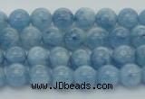 CAQ525 15.5 inches 4mm round AA+ grade natural aquamarine beads