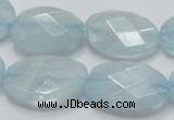 CAQ53 15.5 inches 20*25mm faceted oval natural aquamarine beads