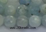 CAQ554 15.5 inches 10mm faceted round natural aquamarine beads