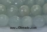 CAQ562 15.5 inches 10mm faceted round natural aquamarine beads