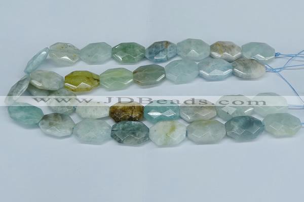 CAQ591 15.5 inches 18*25mm faceted freeform aquamarine beads