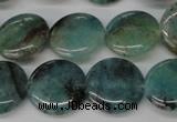 CAQ621 15.5 inches 16mm flat round aquamarine gemstone beads