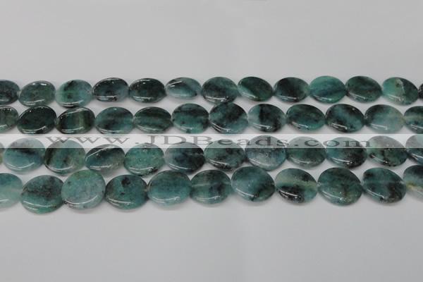 CAQ622 15.5 inches 18mm flat round aquamarine gemstone beads