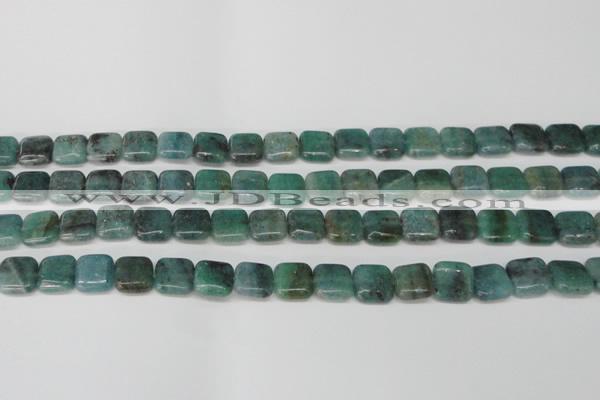 CAQ636 15.5 inches 10*10mm square aquamarine gemstone beads