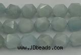 CAQ796 15.5 inches 6mm faceted nuggets aquamarine gemstone beads