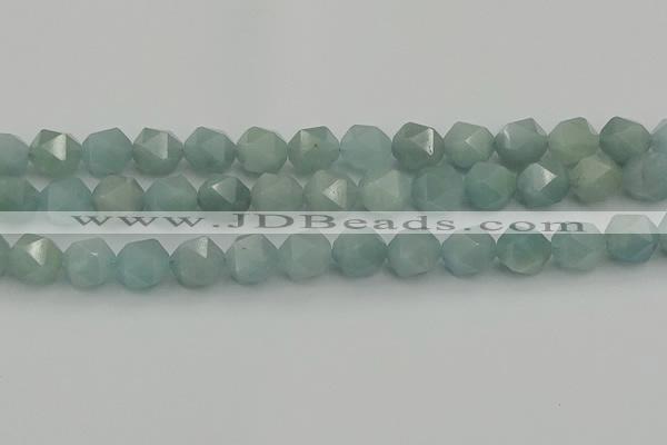 CAQ799 15.5 inches 12mm faceted nuggets aquamarine gemstone beads