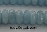 CAQ83 15.5 inches 6*11mm faceted rondelle AA grade aquamarine beads