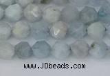 CAQ831 15.5 inches 6mm faceted nuggets aquamarine beads