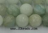 CAQ839 15.5 inches 12mm faceted round aquamarine beads wholesale