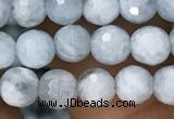 CAQ848 15.5 inches 6mm faceted round aquamarine beads wholesale