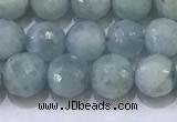 CAQ870 15.5 inches 6mmm faceted round aquamarine beads wholesale