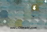 CAQ882 15.5 inches 3.5mm faceted round tiny aquamarine beads