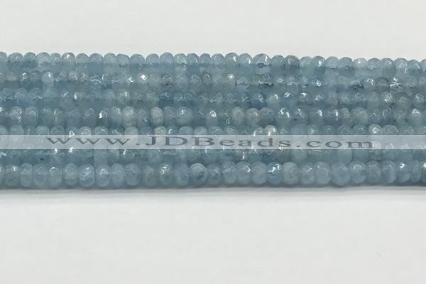 CAQ890 15.5 inches 3.5*6mm faceted rondelle aquamarine beads