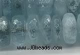 CAQ894 15.5 inches 5*12mm faceted rondelle aquamarine beads