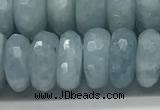 CAQ895 15.5 inches 6*12mm faceted rondelle aquamarine beads