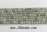 CAQ911 15.5 inches 6mm faceted round aquamarine beads wholesale