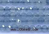 CAQ961 15 inches 3mm faceted round aquamarine beads