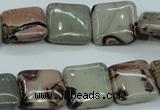 CAR23 15.5 inches 15*15mm square artistic jasper beads wholesale