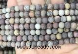 CAR371 15.5 inches 6mm round matte artistic jasper beads wholesale