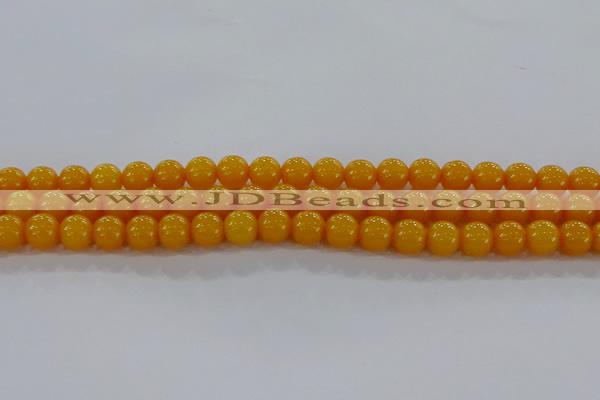 CAR402 15.5 inches 8mm round synthetic amber beads wholesale