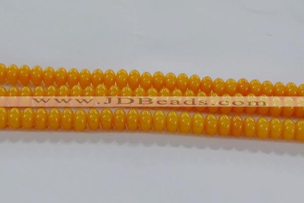 CAR410 15.5 inches 6*9mm rondelle synthetic amber beads wholesale