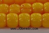 CAR412 15.5 inches 9*11mm drum synthetic amber beads wholesale