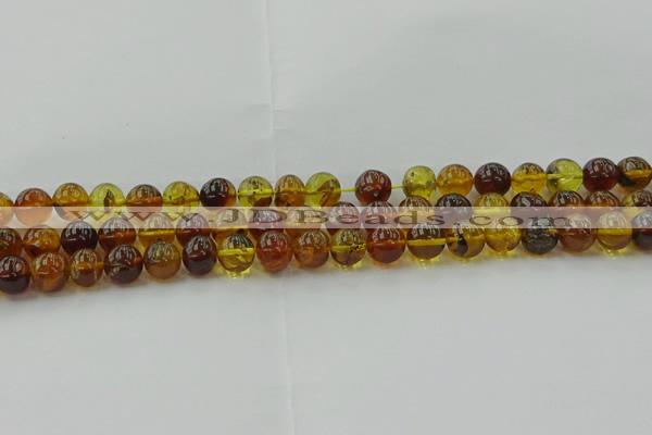 CAR502 15.5 inches 8mm - 9mm round natural amber beads wholesale