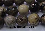 CAR53 15.5 inches 10mm round yellow artistic jasper beads