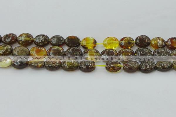 CAR547 15.5 inches 10*12mm - 11*14mm oval natural amber beads