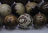 CAR55 15.5 inches 14mm round yellow artistic jasper beads