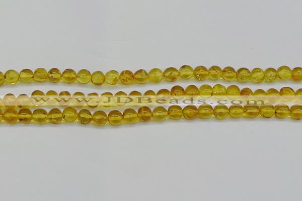 CAR551 15.5 inches 6mm - 7mm round natural amber beads wholesale