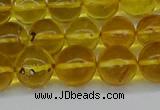 CAR564 15.5 inches 9mm - 10mm round natural amber beads wholesale