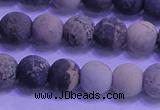 CAR62 15.5 inches 8mm round matte yellow artistic jasper beads