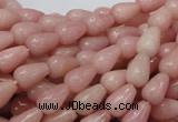 CAS12 15.5 inches 6*10mm teardrop pink angel skin gemstone beads