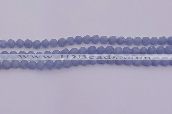 CAS210 15.5 inches 6mm faceted nuggets blue angel skin gemstone beads