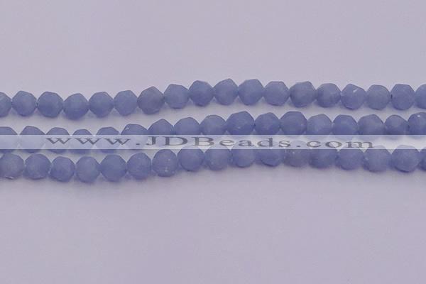 CAS212 15.5 inches 10mm faceted nuggets blue angel skin gemstone beads