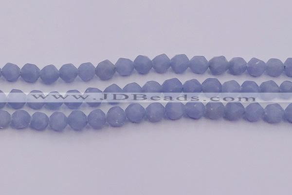 CAS213 15.5 inches 12mm faceted nuggets blue angel skin gemstone beads