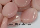 CAS28 15.5 inches 18*25mm twisted oval pink angel skin gemstone beads