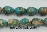 CAT05 15.5 inches 10*14mm teardrop natural aqua terra jasper beads