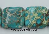 CAT18 15.5 inches 25*25mm square natural aqua terra jasper beads