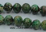 CAT221 15.5 inches 14mm round dyed natural aqua terra jasper beads